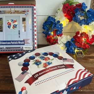 LED Americana Patriotic Wreath